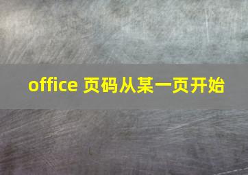 office 页码从某一页开始